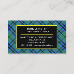Scottish Clan Keith Tartan Plaid Business Card