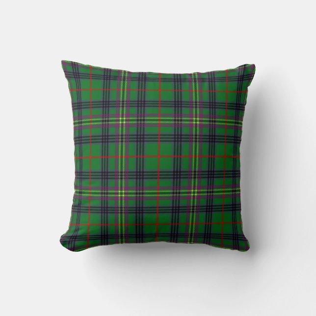 Scottish Clan Kennedy Tartan Plaid Cushion (Front)