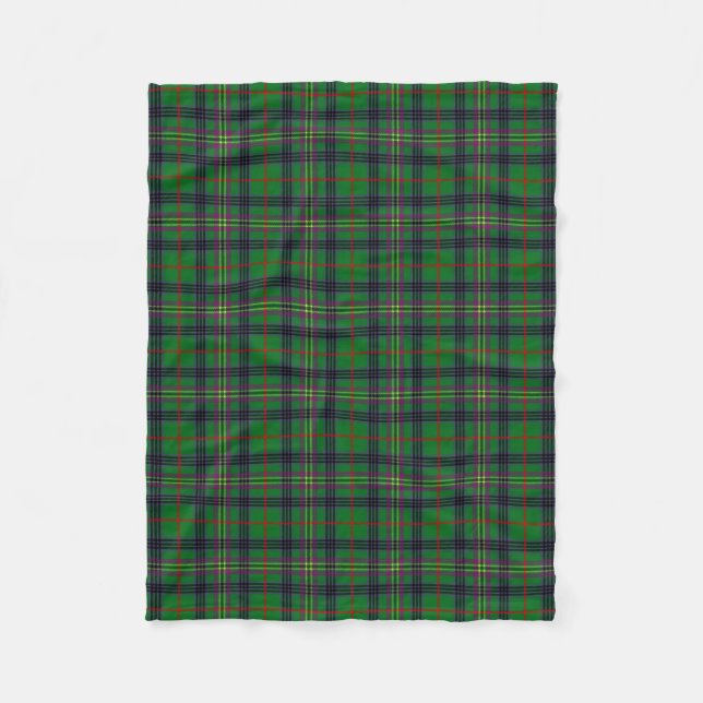 Scottish Clan Kennedy Tartan Plaid Fleece Blanket (Front)