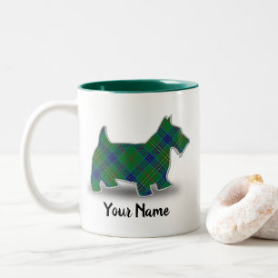Scottish Clan Kennedy Tartan Scottish Terrier Two-Tone Coffee Mug