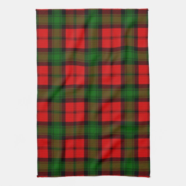 Scottish Clan Kerr Tartan Plaid Tea Towel (Vertical)