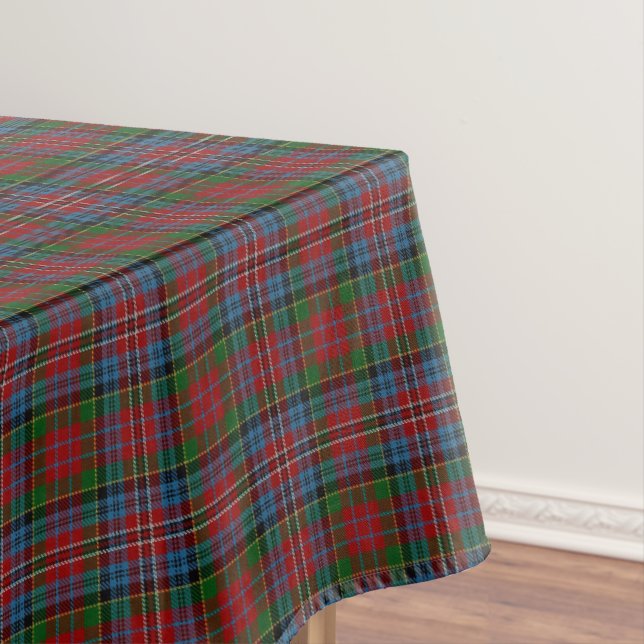 Scottish Clan Kidd Red Green Blue Tartan Tablecloth (In Situ)