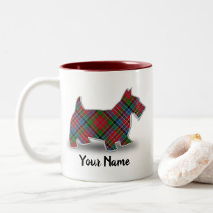 Scottish Clan Kidd Tartan Scottish Terrier Two-Tone Coffee Mug