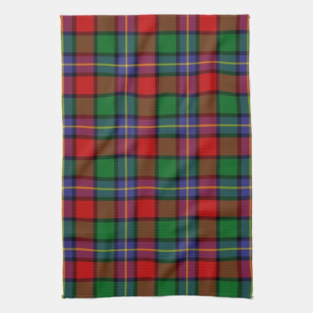 Scottish Clan Kilgore Tartan Plaid Tea Towel (Vertical)