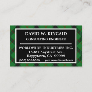 Scottish Clan Kincaid Tartan Plaid Business Card