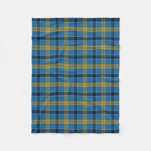 Scottish Clan Laing Tartan Plaid Fleece Blanket (Front)