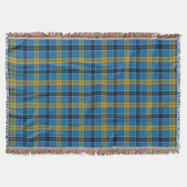 Scottish Clan Laing Tartan Plaid Throw Blanket (Front)