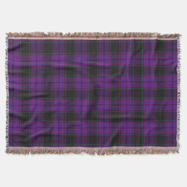 Scottish Clan Laird Tartan Plaid Throw Blanket (Front)