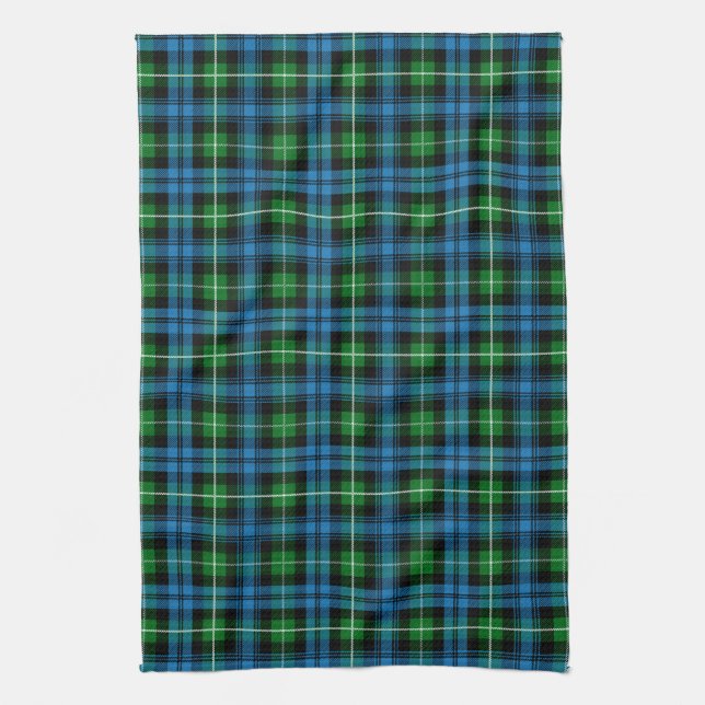 Scottish Clan Lamont Tartan Plaid Tea Towel (Vertical)