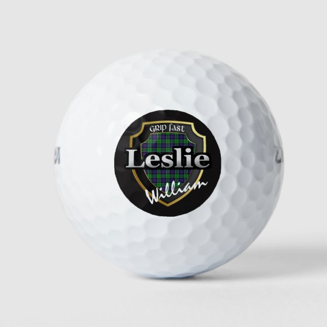 Scottish Clan Leslie Personalise Your Name Golf Balls (Front)