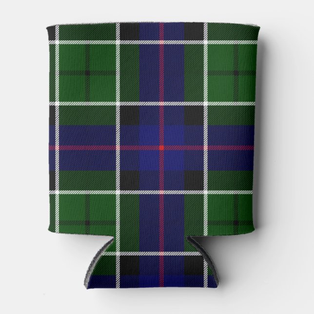 Scottish Clan Leslie Tartan Plaid Can Cooler (Front)