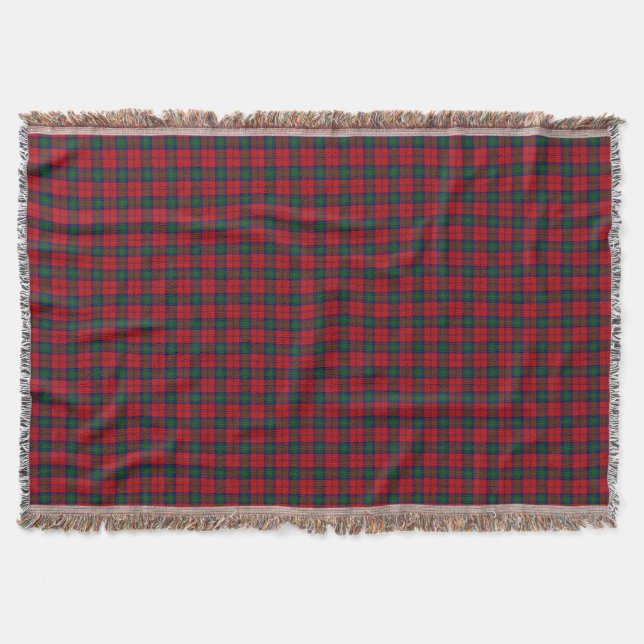 Scottish Clan Lindsay Lindsey Tartan Throw Blanket (Front)