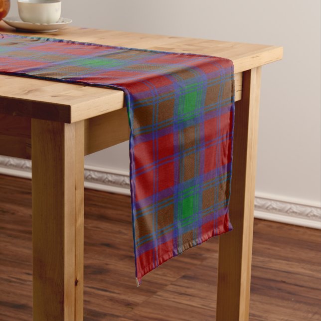 Scottish Clan Lindsay Tartan Plaid Long Table Runner (In Situ)