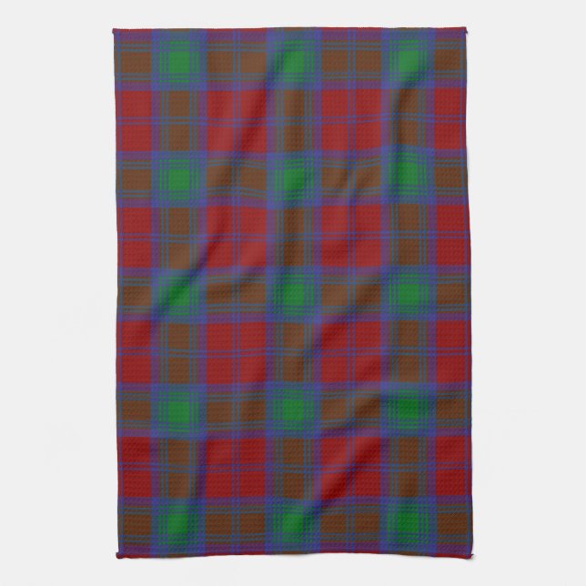Scottish Clan Lindsay Tartan Plaid Tea Towel (Vertical)