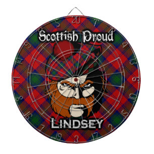 Scottish Clan Lindsey Lindsay Tartan Dartboard
