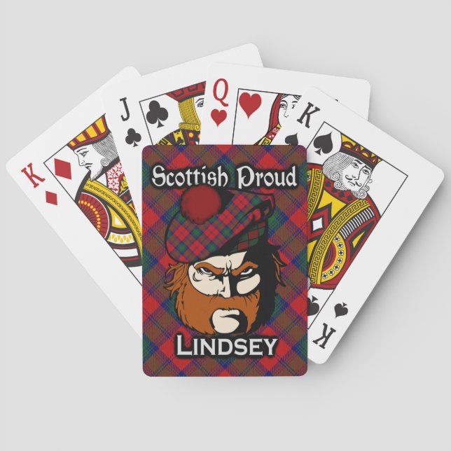 Scottish Clan Lindsey Lindsay Tartan Deck Playing Cards (Back)