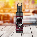 Scottish Clan Little Crest Badge and Tartan Custom 710 Ml Water Bottle<br><div class="desc">Handsome stainless steel water bottle features Scottish Clan Little dress tartan plaid pattern with Clan Little crest badge and custom text block in white Old English font</div>