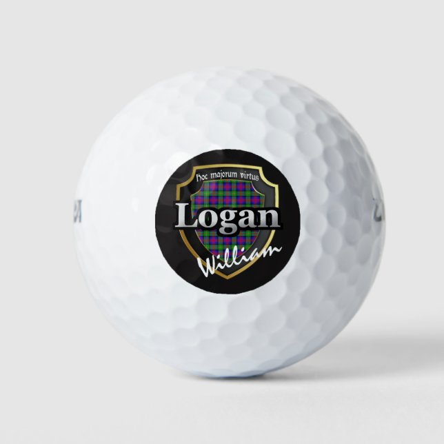 Scottish Clan Logan Personalise Your Name Golf Balls (Front)