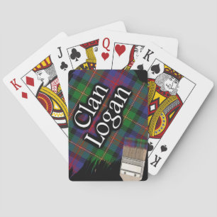 Scottish Clan Logan Tartan Paint Brush Playing Cards