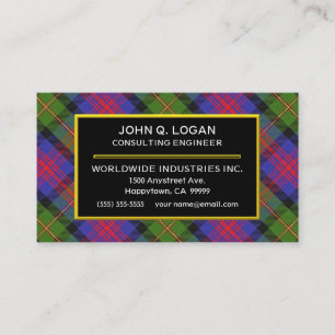 Scottish Clan Logan Tartan Plaid Business Card