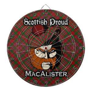 Scottish Clan MacAlister Tartan Dartboard
