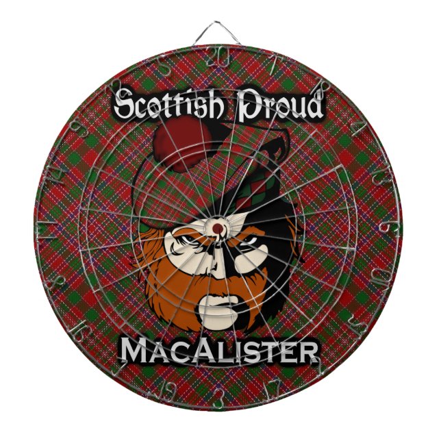 Scottish Clan MacAlister Tartan Dartboard (Front)