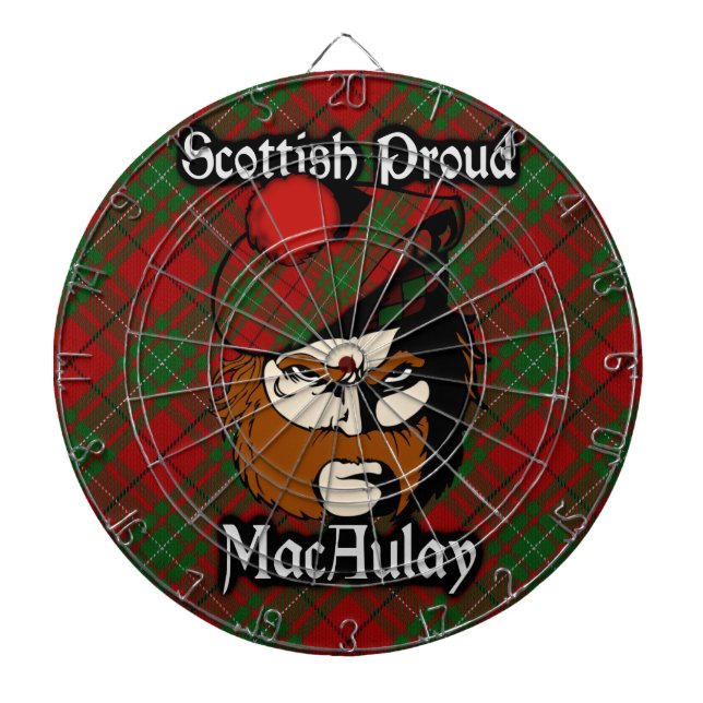 Scottish Clan MacAulay Tartan Dartboard (Front)