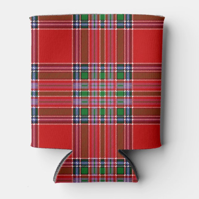 Scottish Clan MacBean Tartan Plaid Can Cooler (Front)