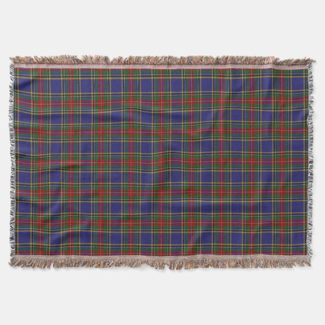 Scottish Clan MacBeth Tartan Plaid Throw Blanket (Front)