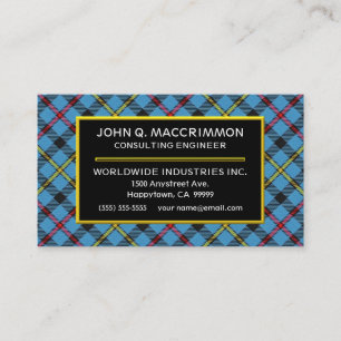 Scottish Clan MacCrimmon Tartan Plaid Business Card