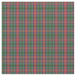 Scottish Clan MacCulloch Plaid Red Blue Green Fabric