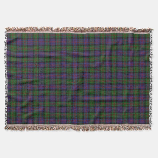 Scottish Clan MacDonald Donald Tartan Throw Blanket (Front)