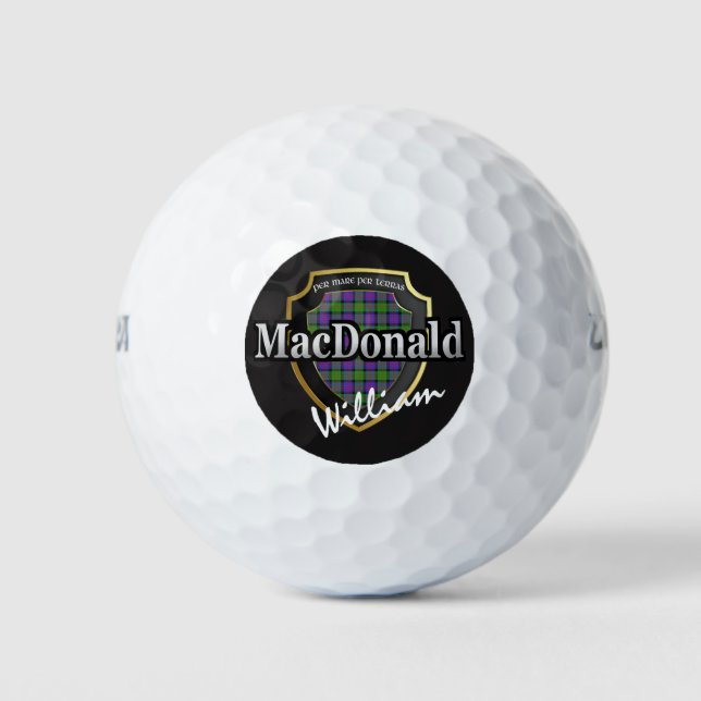 Scottish Clan MacDonald Personalise Your Name Golf Balls (Front)