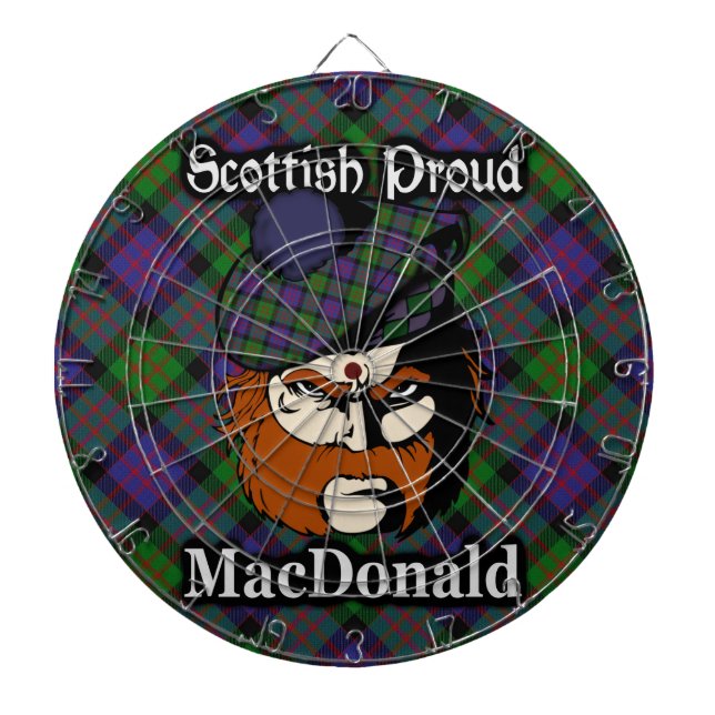 Scottish Clan MacDonald Tartan Dartboard (Front)