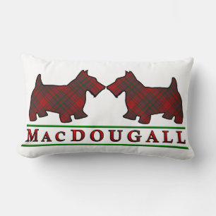 Scottish Clan MacDougall Tartan Scottie Dogs Lumbar Cushion