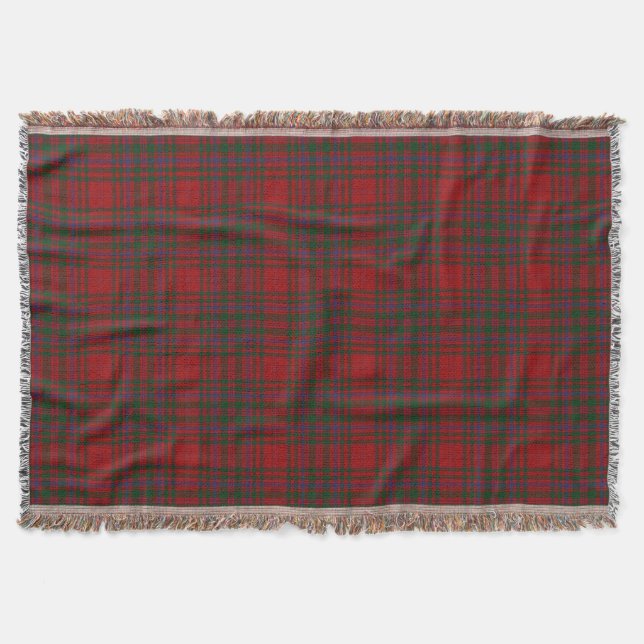 Scottish Clan MacDougall Tartan Throw Blanket (Front)