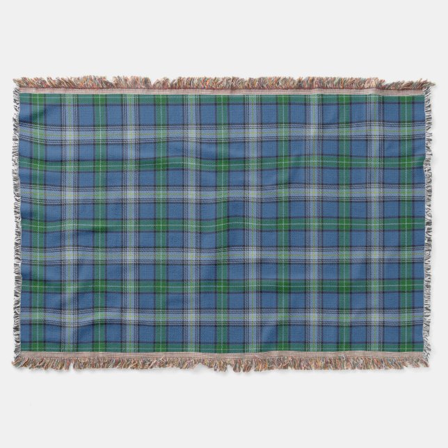 Scottish Clan MacDowall McDowell Tartan Throw Blanket (Front)