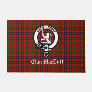 Scottish Clan MacDuff Tartan and Crest Badge Doormat