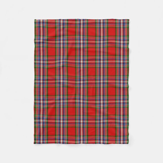 Scottish Clan MacFarlane Red Tartan Plaid Fleece Blanket (Front)