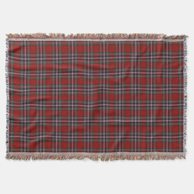 Scottish Clan MacFarlane Tartan Throw Blanket (Front)