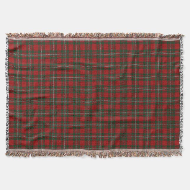 Scottish Clan MacGregor Gregor Tartan Throw Blanket (Front)