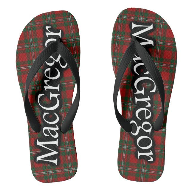 Scottish Clan MacGregor Tartan Flop Flops Thongs (Footbed)