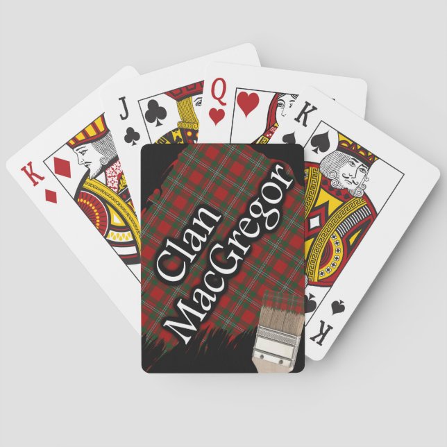Scottish Clan MacGregor Tartan Paint Brush Playing Cards (Back)