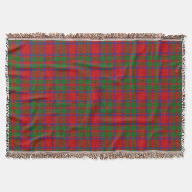 Scottish Clan MacIntosh Tartan Plaid Throw Blanket (Front)