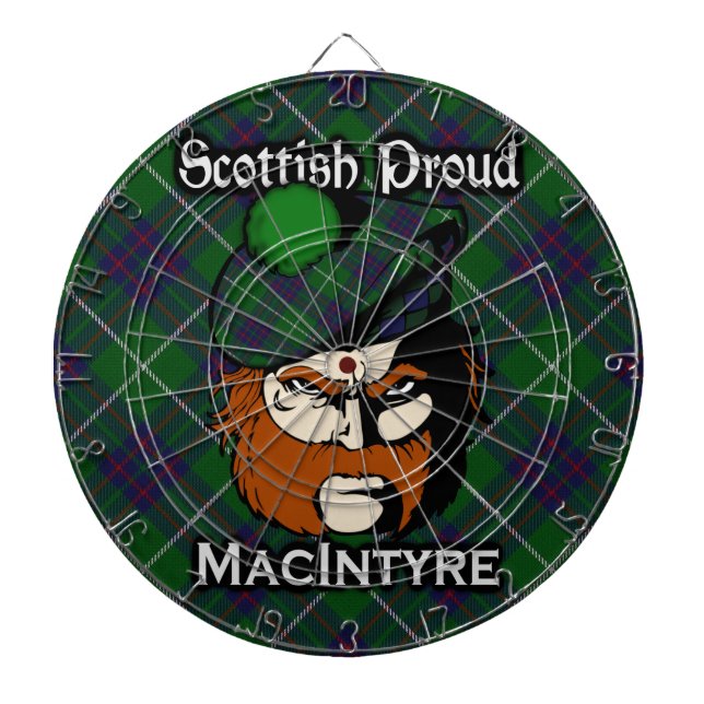 Scottish Clan MacIntyre Tartan Dartboard (Front)