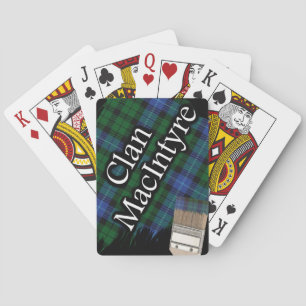 Scottish Clan MacIntyre Tartan Paint Brush Playing Cards