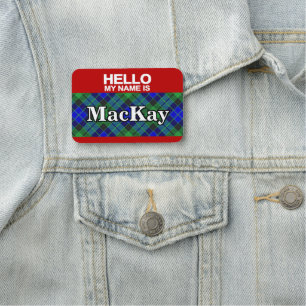 Scottish Clan MacKay Tartan Plaid Name Tag