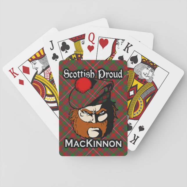 Scottish Clan MacKinnon Tartan Deck Playing Cards (Back)