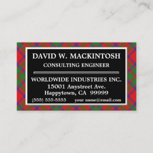 Scottish Clan MacKintosh Tartan Plaid Business Card