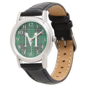 Scottish Clan MacLean M Monogram Hunting Tartan Watch